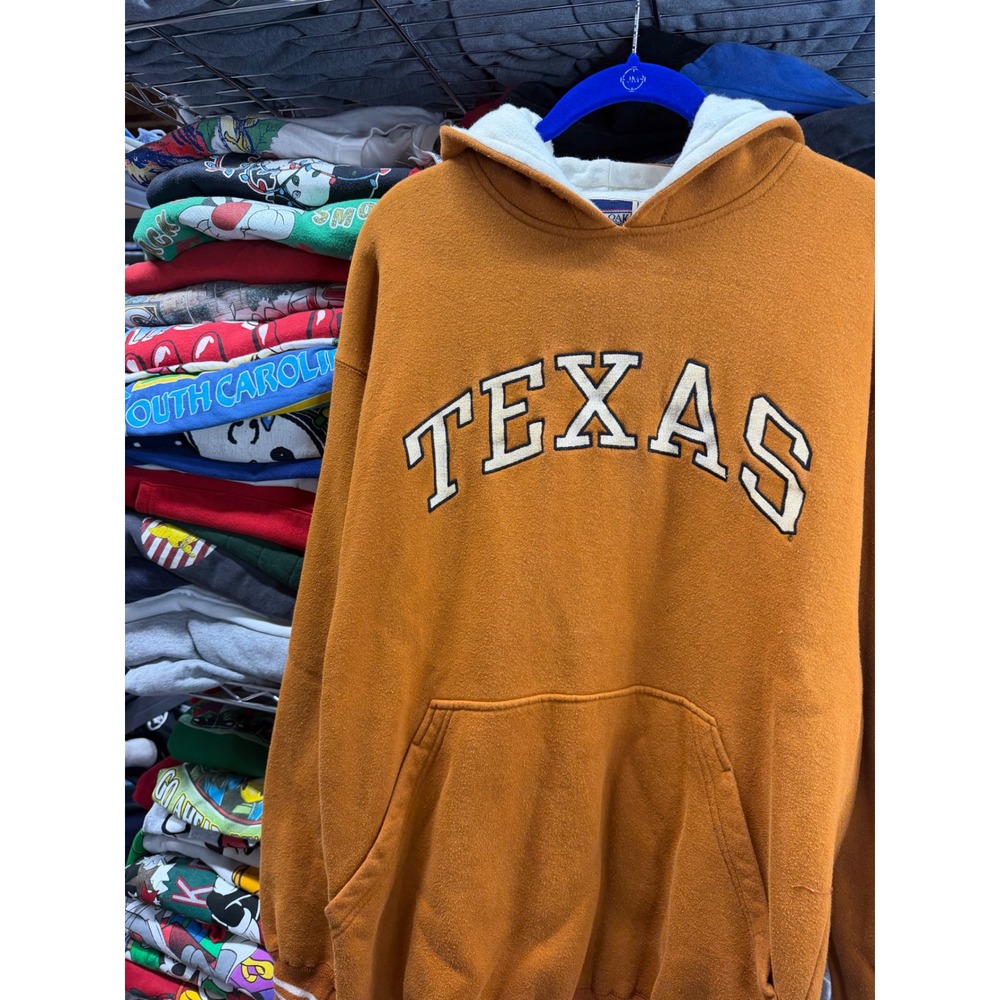 Vintage Red Oak Texas Longhorns Hoodie Burnt Orange Mens Medium NCAA Sweatshirt